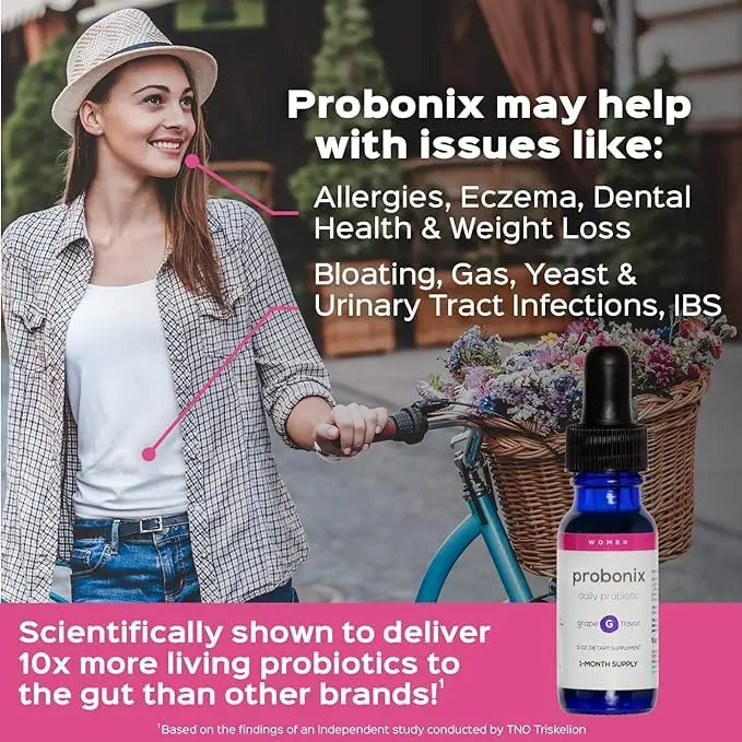 Probonix Humarian Liquid Probiotics for Women - 12-Strain Probiotic Drops to Fortify Women’s Gut Health, Vaginal Health, Immunity and Overall Wellness - 30-Day Supply - Delicious Grape Flavor Probonix Au supplements