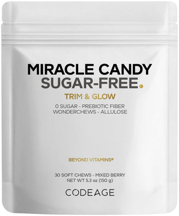Codeage Miracle Candy Sugar-Free Candies, Mixed Berry Soft Chews – Allulose, Prebiotic Fiber – Low-Calorie Wonderchews – 0g Sugar Soft Chews - 30 Count Codeage Au supplements