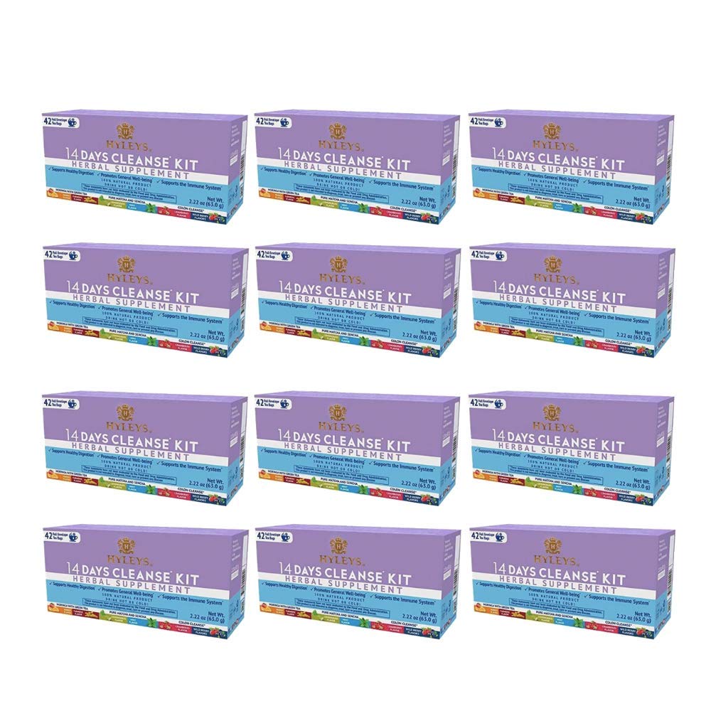 12 Pack of Hyleys Wellness 14 Days Cleanse Kit - 42 Tea Bags (100% Natural, Sugar Free HYLEYS Au supplements