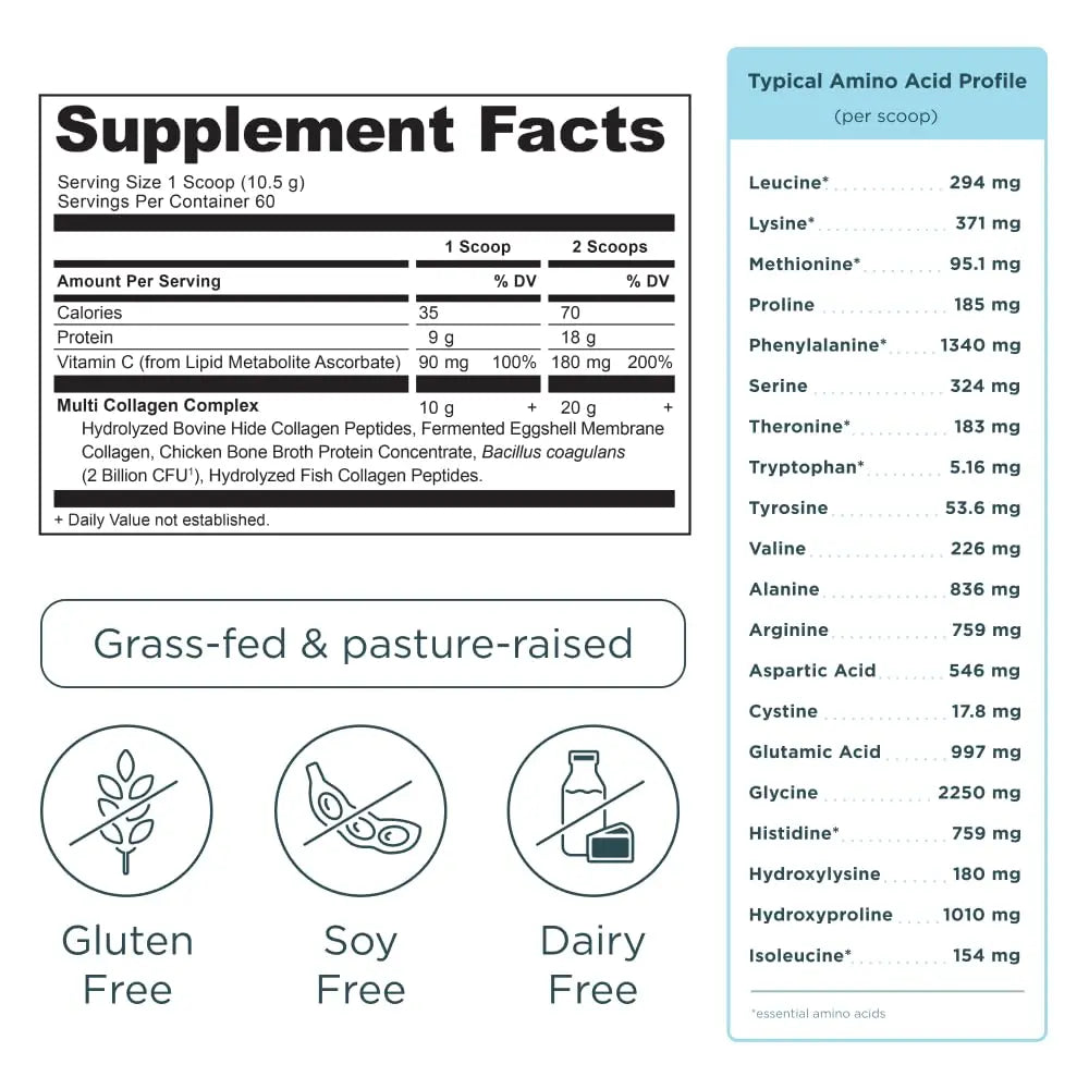 Ancient Nutrition Organic Supergreens Powder, Mango, 25 Servings + Multi Collagen Protein Powder, Vanilla, 60 Servings Ancient Nutrition Au supplements