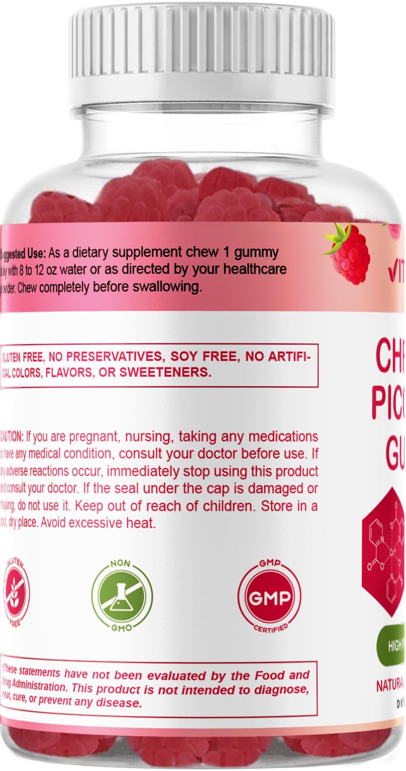 Vitamatic Chromium Picolinate 1000 mcg - 90 Gummies - High Potency Chromium Vitamatic Au supplements
