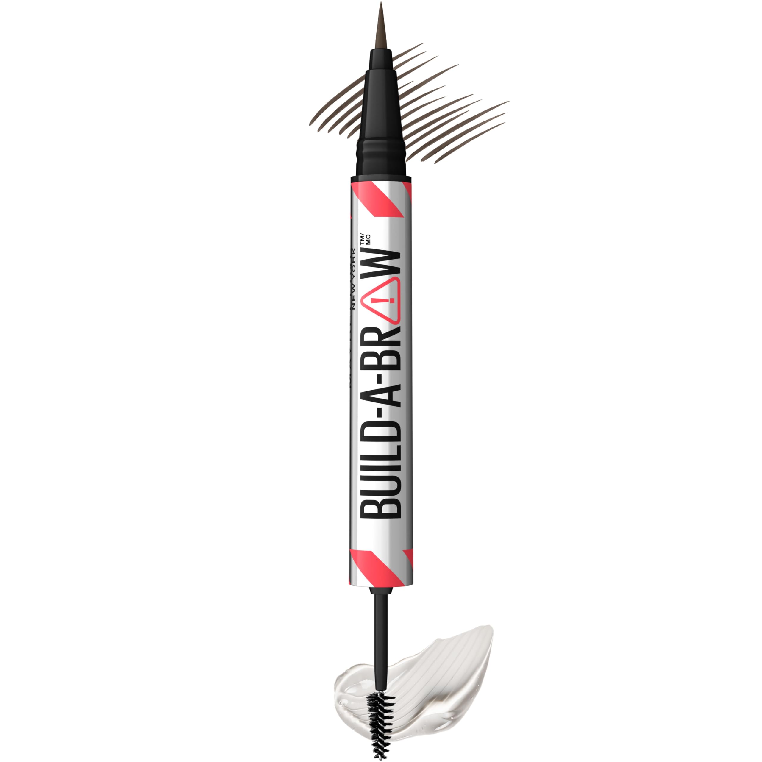 Maybelline Build-A-Brow 2-in-1 Brow Pen and Sealing Eyebrow Gel, Eyebrow Makeup for Real-Looking, Fuller Brows, Black Brown, 1 Count MAYBELLINE Au supplements