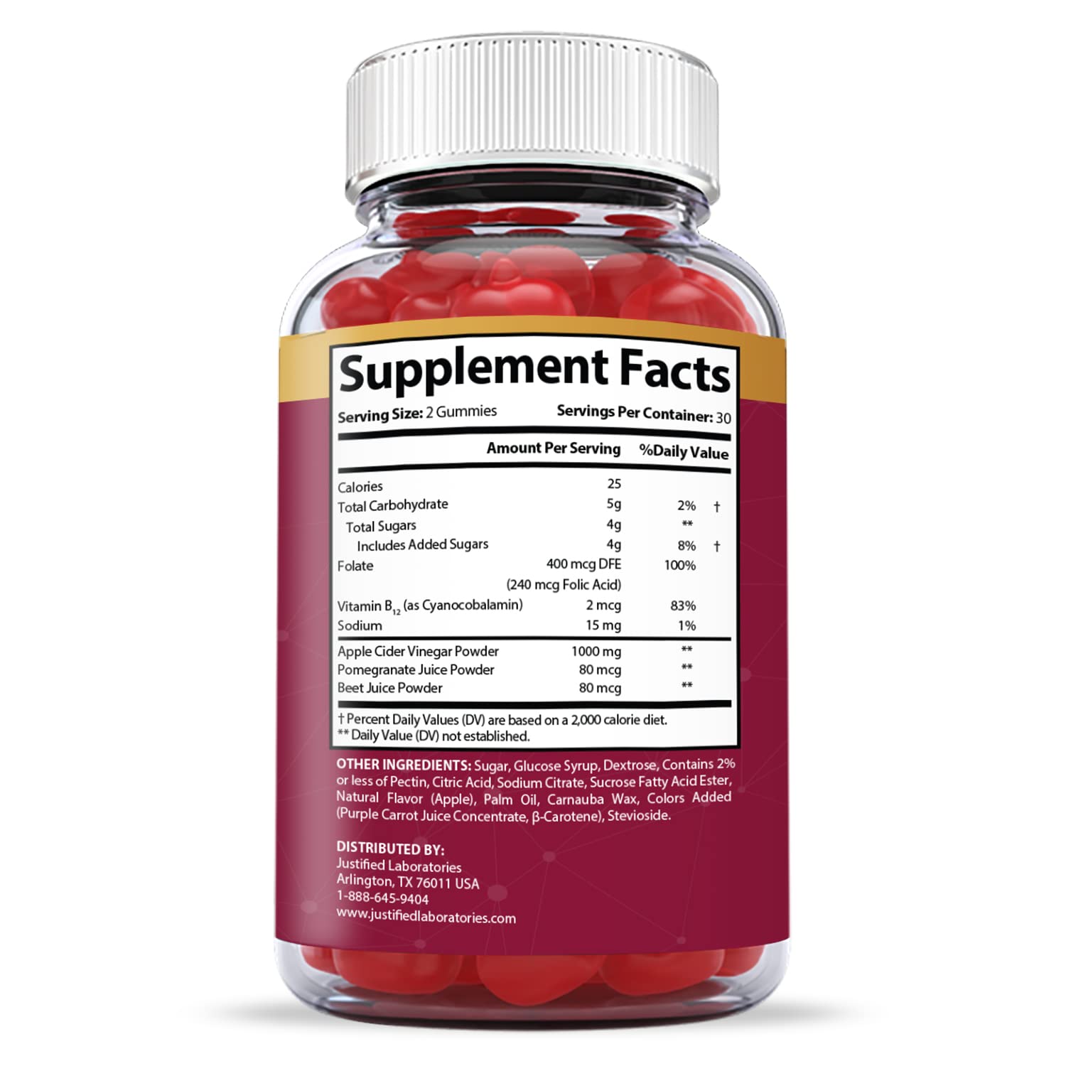 Justified Laboratories (10 Pack) Great Results Keto ACV Gummies 1000MG Justified Laboratories Au supplements