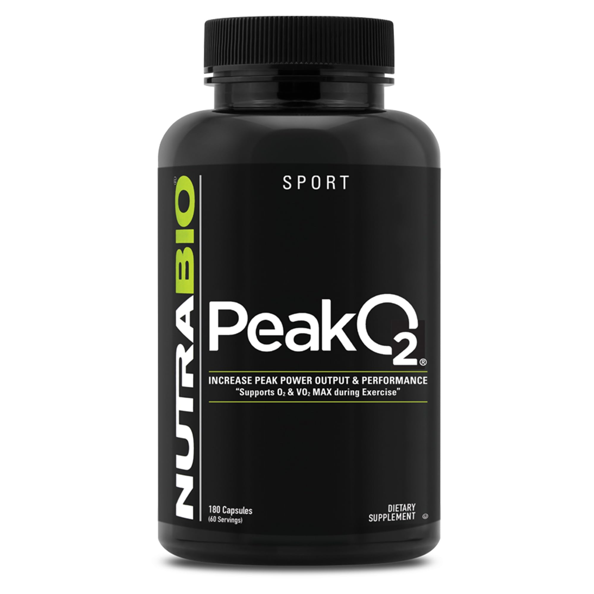 NutraBio PeakO2 Workout Supplement, 180 Capsules - Mushroom Blend Supplement to Help Enhance Athletic Performance and Overall Health, 60 Servings NutraBio Au supplements