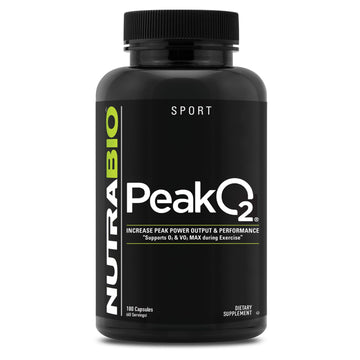 NutraBio PeakO2 Workout Supplement, 180 Capsules - Mushroom Blend Supplement to Help Enhance Athletic Performance and Overall Health, 60 Servings NutraBio Au supplements