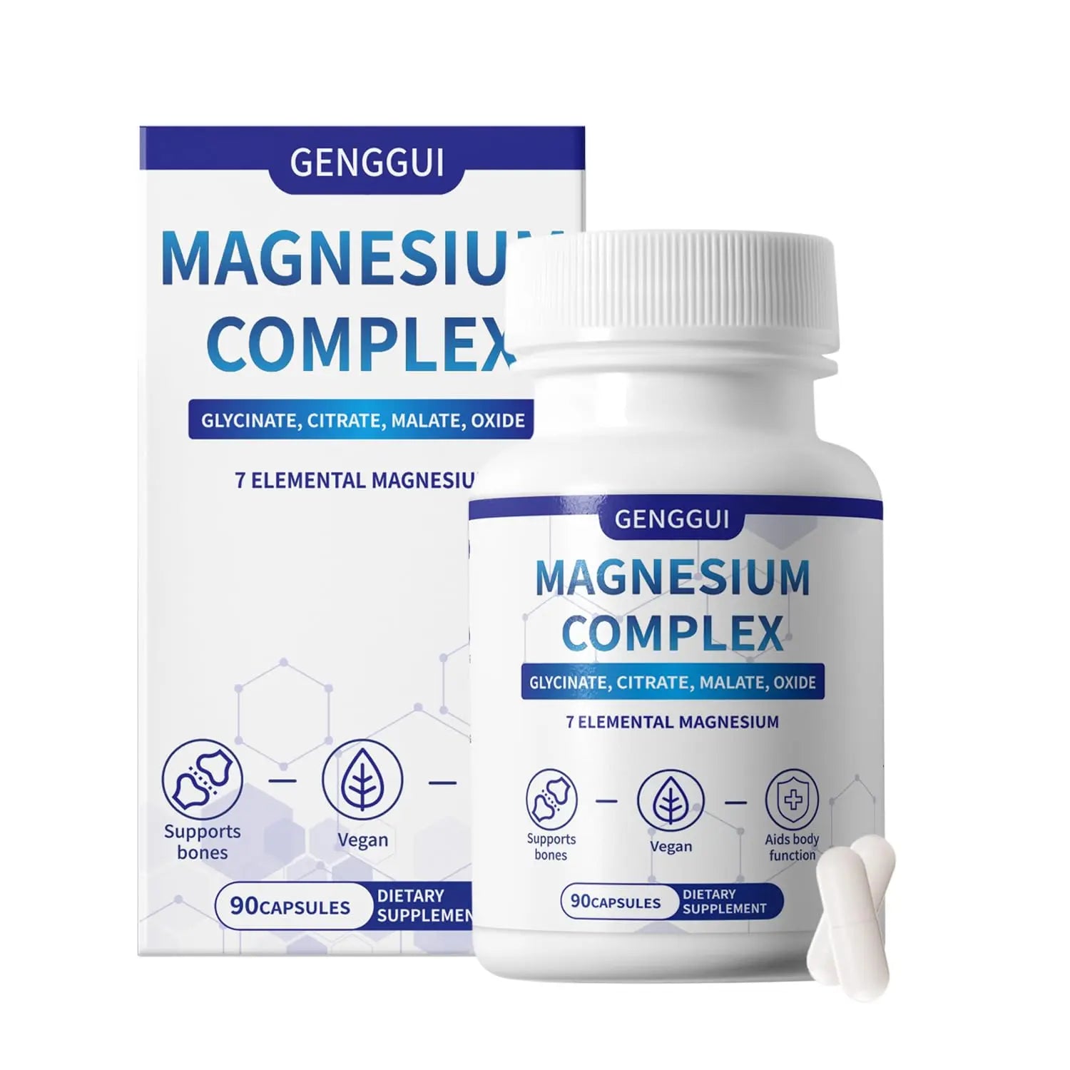 Magnesium Complex 1000mg with 8 Types - Glycinate, Citrate, Malate - Supports Muscle Relaxation, Bone Health, Energy Production & Sleep - High Absorption, Non-GMO, Vegan Capsules, 90 Count (001) ZYGCDZ Au supplements
