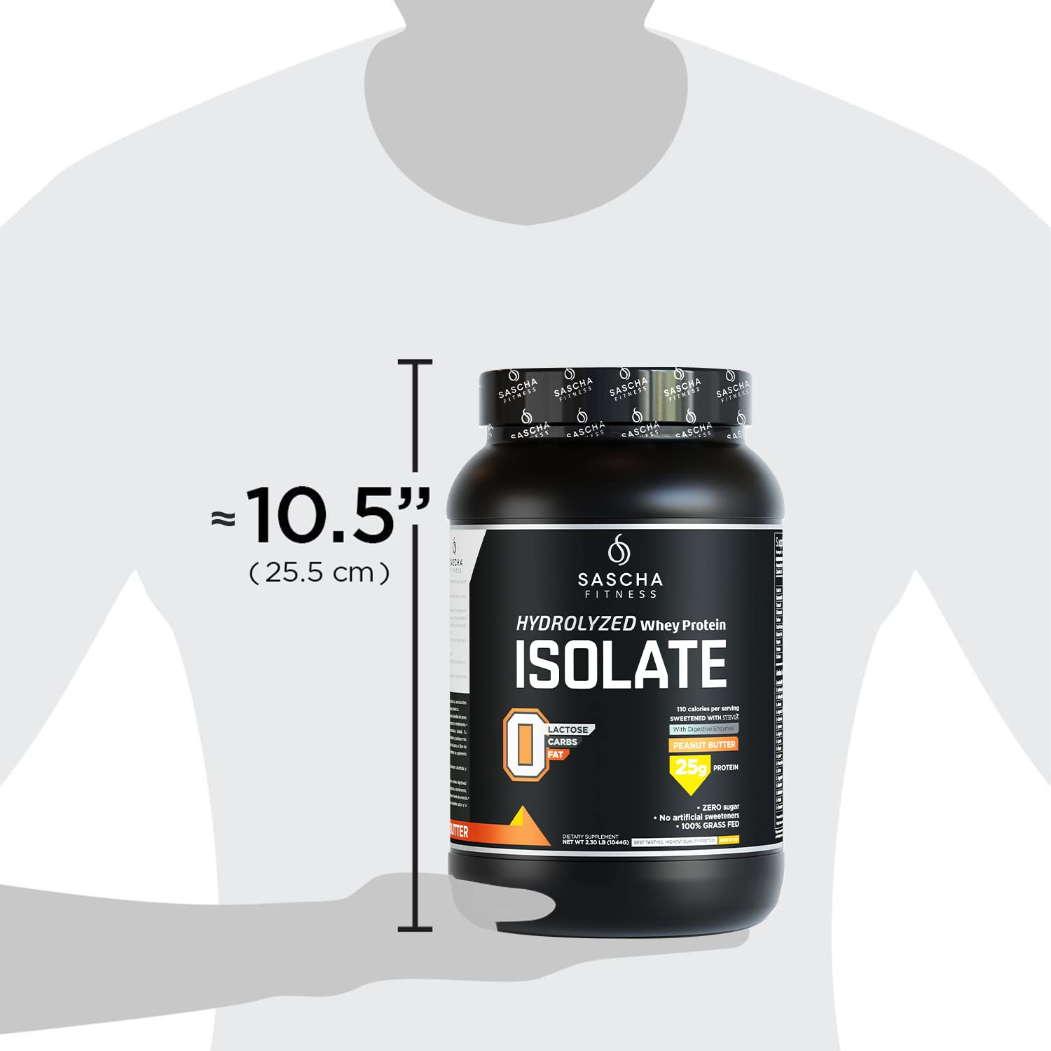 SASCHA FITNESS Hydrolyzed Whey Protein Isolate,100% Grass-Fed ,2.3 Pounds SASCHA FITNESS Au supplements