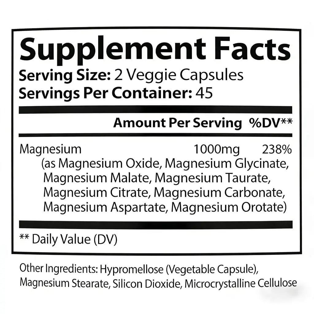 Top Norex Magnesium Complex Ultra - 8 Elemental 1000mg Magnesium Blend, Easy Absorption, 90 Capsules (1) Top Norex Au supplements