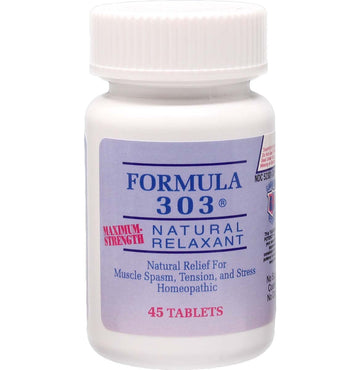 Dee CEE Labs Formula 303 Maximum Strength Tablets, 45 Tablets; All-Natural containing Magnesium for Sore Muscles, Passion Flower, and Valerian Root Dee Cee Laboratories Au supplements