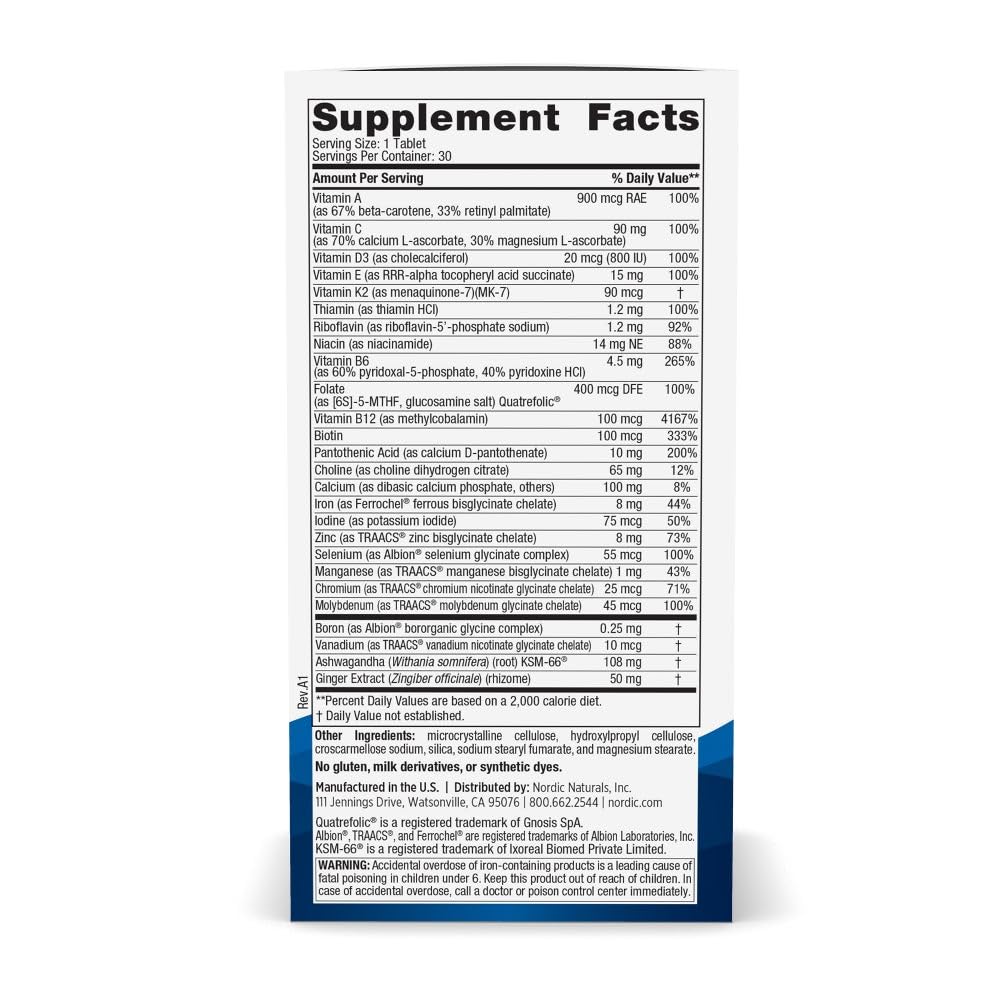 Nordic Naturals Women’s Multivitamin One Daily - Skin, Hair, Energy, & Bone Support - Immunity Supplement - 20 Essential Nutrients - 30 Tablets - 30 Servings Nordic Naturals Au supplements