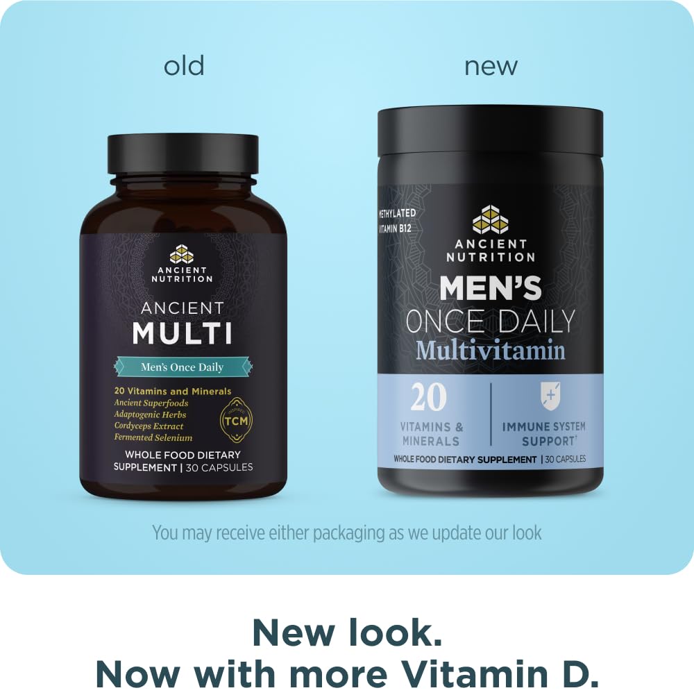Ancient Nutrition Multivitamin for Men, Ancient Multi Men's Once Daily Vitamin Supplement 30 Ct, Vitamin A, Vitamin B and Vitamin K2, Fenugreek Seed Ancient Nutrition Au supplements