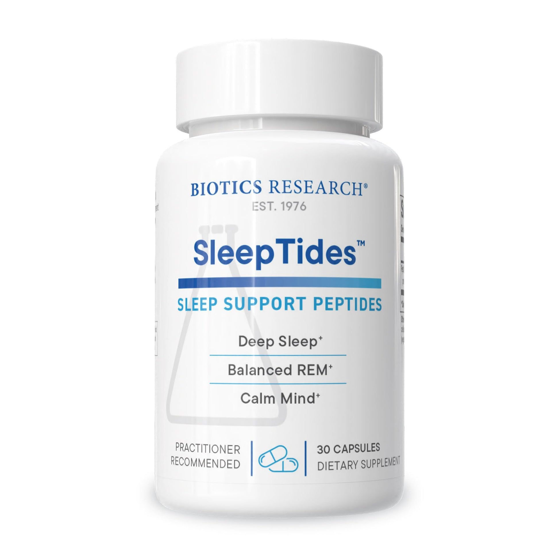 Biotics Research SleepTides - Plant Peptide Sleep Support for Deep and REM Sleep, Bioactive Rice Protein Peptides, Supports Healthy Cortisol Levels, Non-Habit Forming, Gluten, Dairy, GMO Free, 30 Caps BIOTICS RESEARCH Au supplements
