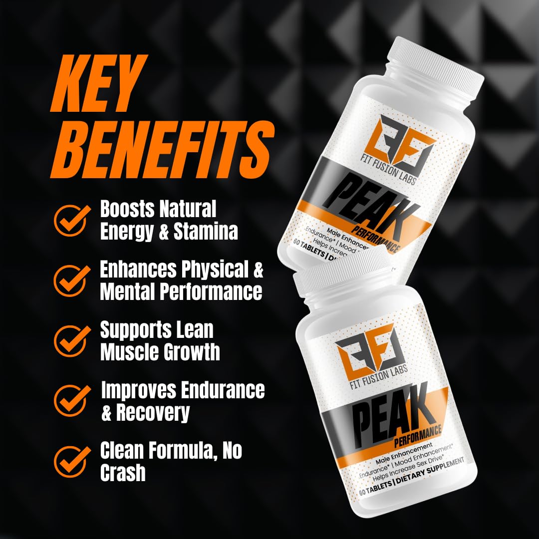 Fit Fusion Labs Peak Performance Natural Male Enhancement & Energy Booster – Tongkat Ali, Maca, Zinc & Ginseng – Supports Stamina, Strength & Recovery – 60 Tablets Fit Fusion Labs Au supplements