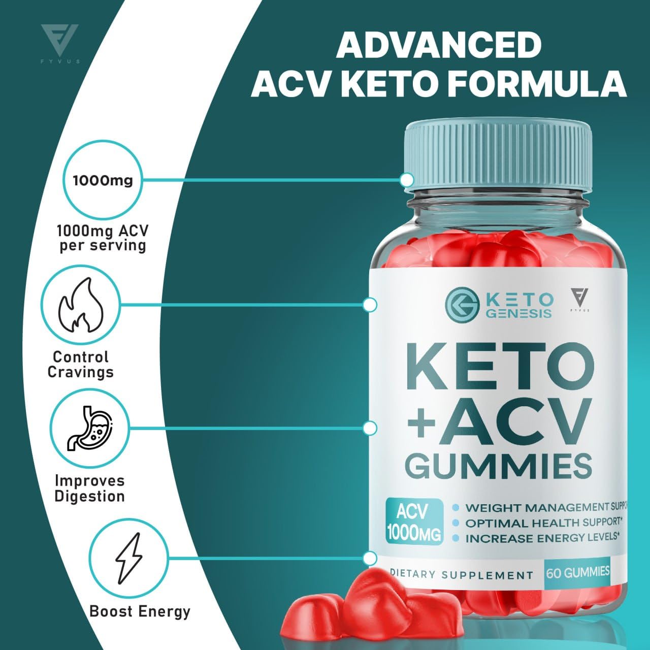 Keto Genesis Keto ACV Gummies Advanced Weight Loss, Ketogenesis Keto + ACV 1000MG Fyvus Au supplements