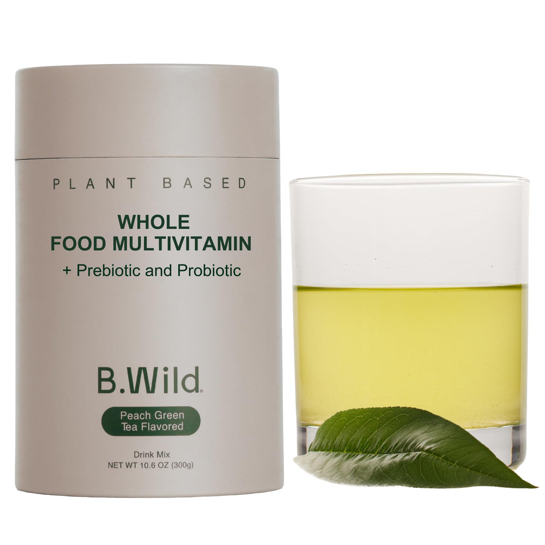 B.WILD Plant-Based Multivitamin Superfood Drink Mix – Refreshing Peach Green Tea with Vitamins, Minerals, Prebiotics & Probiotics for Gut Health & Daily Wellness – 30 Servings – Vegan, Gluten-Free B.WILD uk supplements