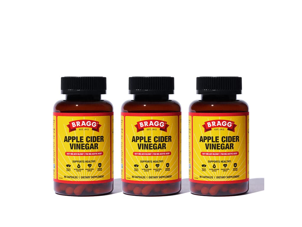 Bragg Apple Cider Vinegar Capsules - Vitamin D3 & Zinc - 750mg of Acetic Acid – Immune Bragg Au supplements