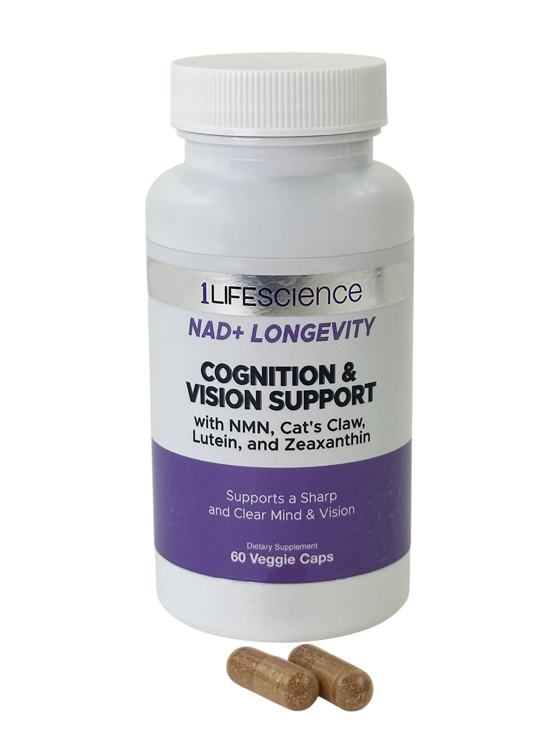 1LifeScience Cognition & Vision Support Supplement – NMN, Lion’s Mane, Cat’s Claw, Apigenin, PQQ & Lutein – NAD+ Support Formula – cGMP Made in USA – 60 Caps 1LifeScience Au supplements