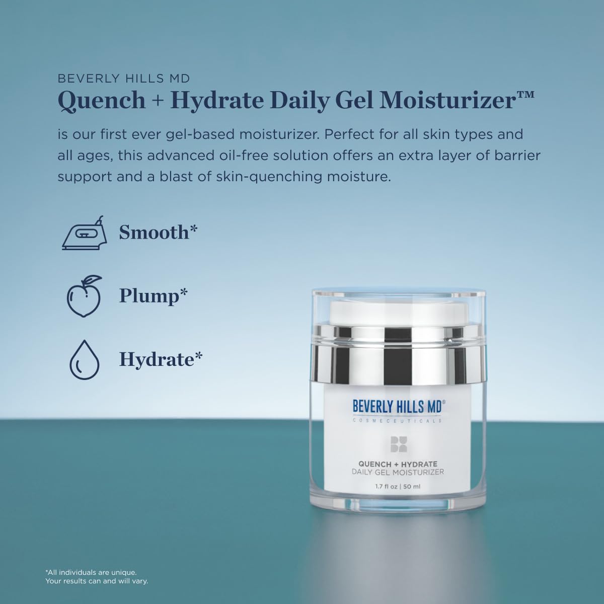 Beverly Hills MD Quench + Hydrate Daily Gel Moisturizer- Visibly Smooth, Plump, Hydrate Face & Neck for Wrinkles, Sagging- Skin Smoothing & Re-Energizing- Visibly Reduce Signs of Aging w/Niacinamide Beverly Hills MD Au supplements