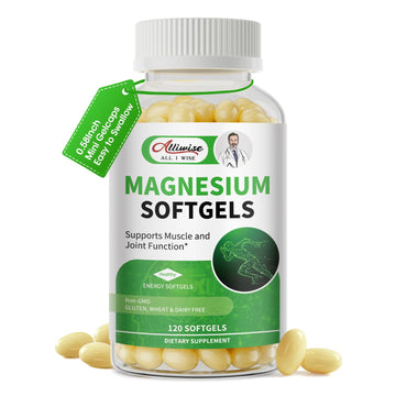 Magnesium Glycinate 500mg Softgels Supplement, Small Easy to Swallow Magnesium Gelcaps High Absorption for Night Leg&Sleep Support, Muscle&Bone, Calm, Non GMO, 120 Gelcaps, 60 Day Supply Alliwise Au supplements
