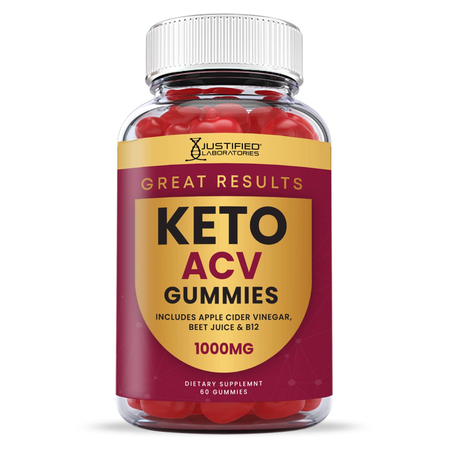 Justified Laboratories (10 Pack) Great Results Keto ACV Gummies 1000MG Justified Laboratories Au supplements