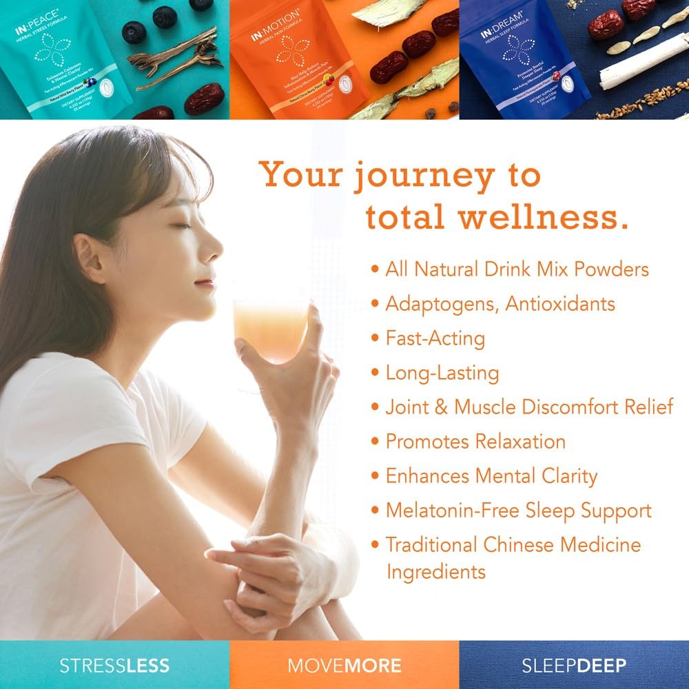 in:TotalWellness - in:Motion Natural Herbal Formula, 20 Serving Pouch, Corydalis, Tumeric, Ginger + 9 More ADAPTOGEN Herbs, Citrus Berry Flavor, 1 Count INTotalWellness Au supplements