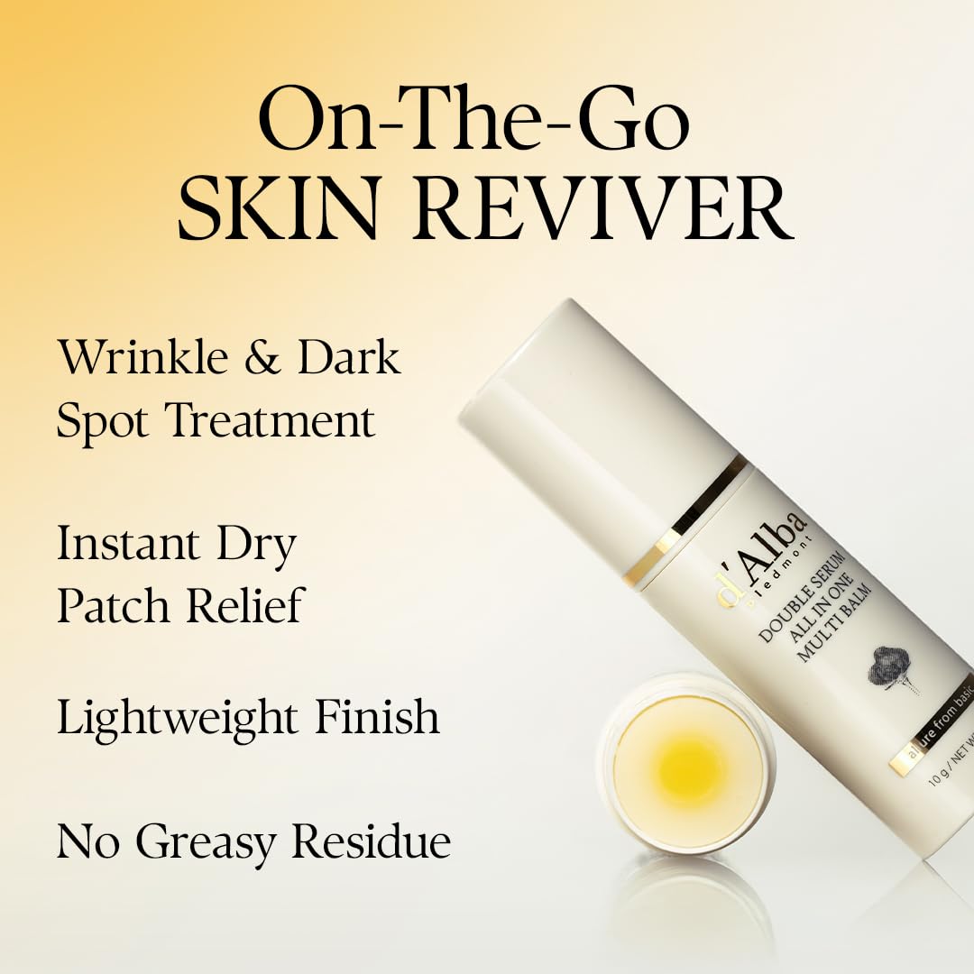 d'alba Piedmont White Truffle Double Serum All-in-one Multi Balm, Stick Balm, Vegan Skincare with Vitamin C and Vegan Collagen, 3-in-1 Anti Wrinkle, Eye Treatment, Dark Spot Remover d'alba Piedmont Au supplements