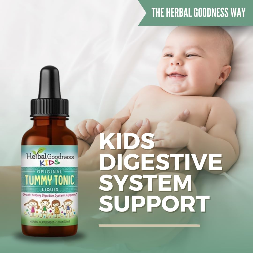 Kids Tummy Support Tonic Liquid Extract, Tasty Digestive System Support Supplement for Kids -1oz - Herbal Goodness Herbal Goodness Au supplements