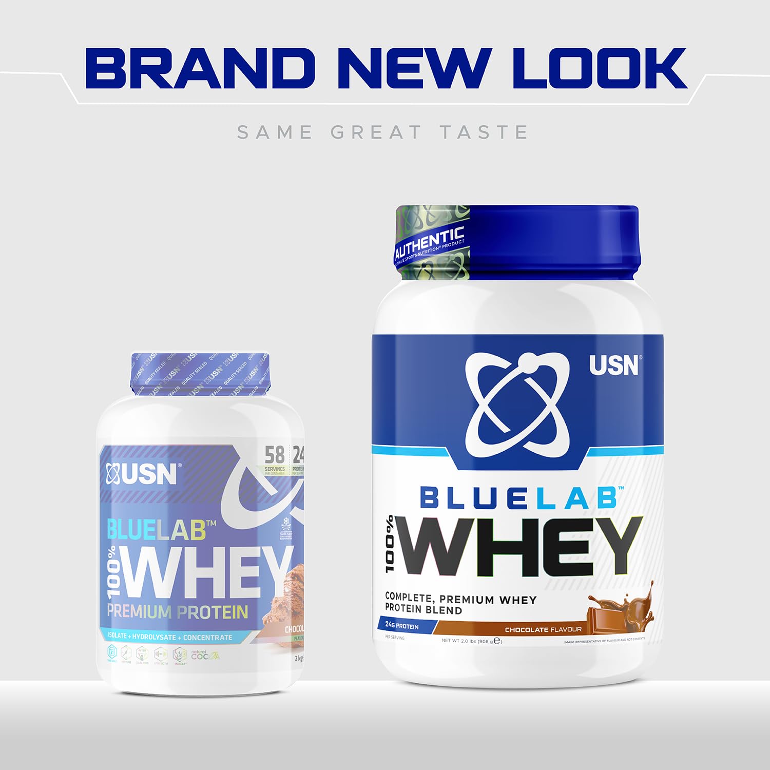 USN Blue Lab Whey Protein Powder: Chocolate - Whey Protein 2kg - Post-Workout USN Au supplements