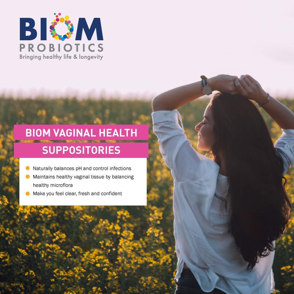 Biom Vaginal Probiotic Suppository: Natural Vaginal pH and Odor Control Regimen; Balance Biom Probiotics Au supplements