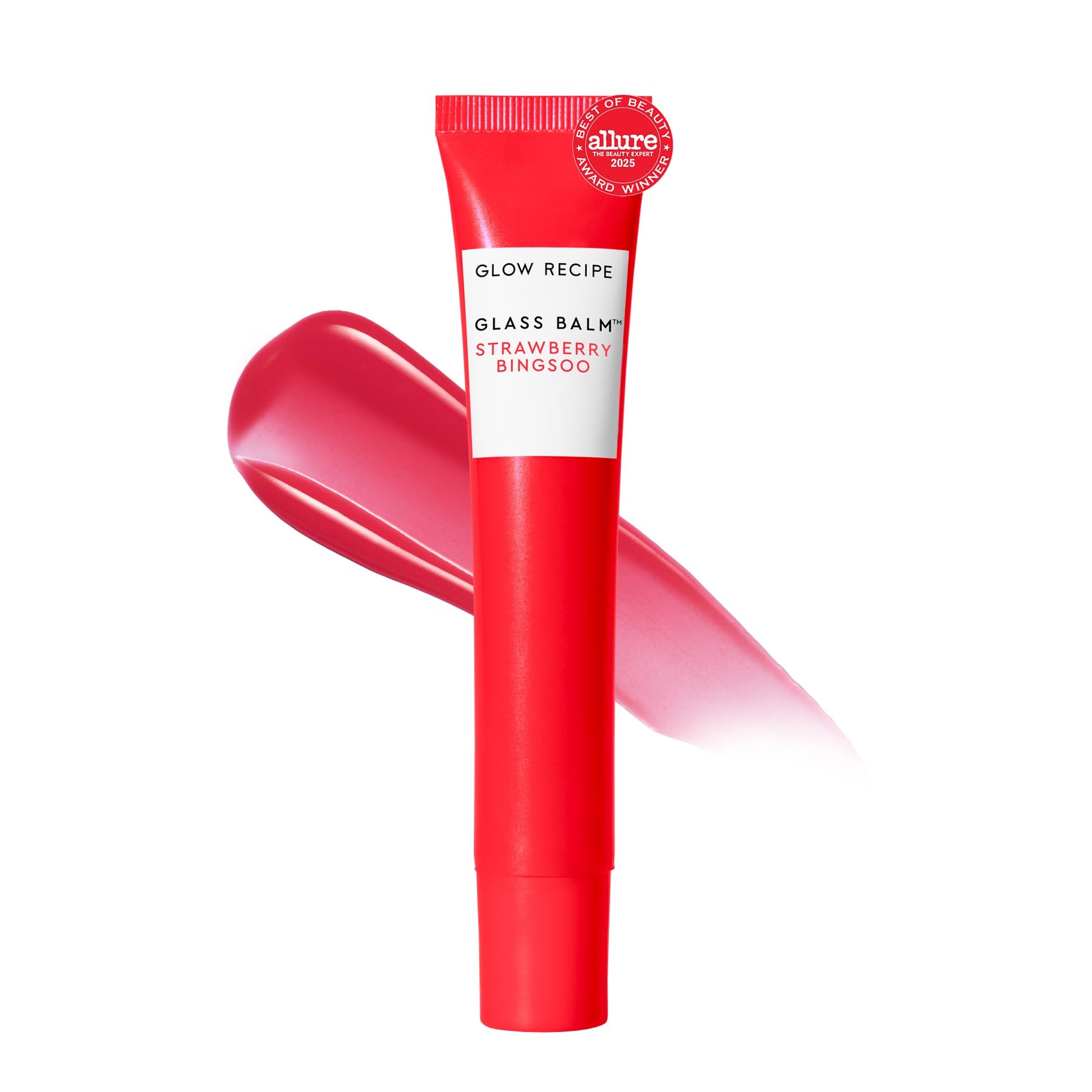 Glow Recipe Glass Balm Lip Treatment - 12Hr Hydrating Lip Balm & Moisturizer with Hyaluronic Acid to Smooth, Plump & Protect from Dryness - Sheer Pinky Red Tint, Strawberry Bingsoo (15 ml) Glow Recipe Au supplements