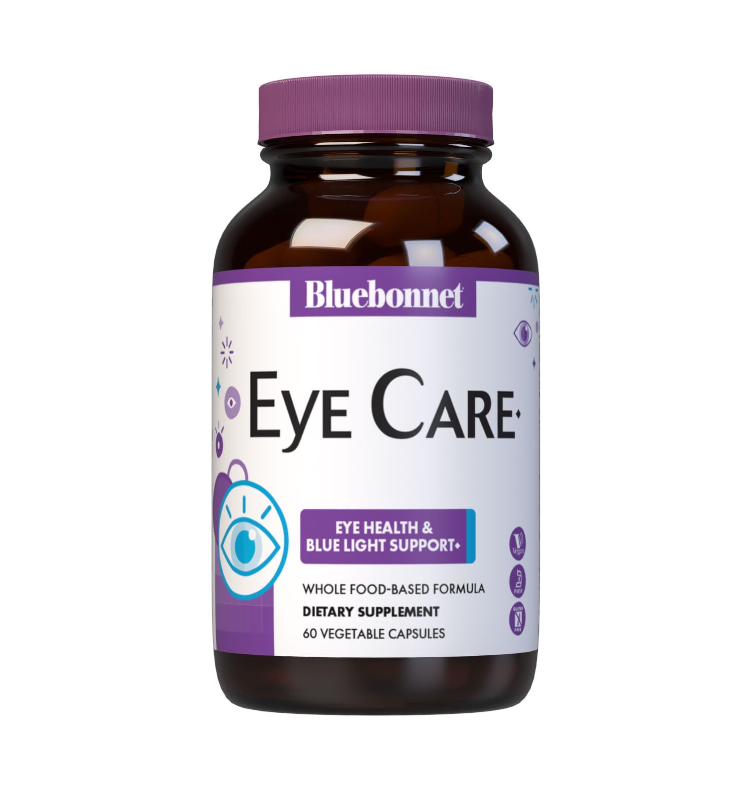 Bluebonnet Nutrition Eye Care Macular & Blue, Eye Health & Blue Light Support*, Vegan, Kosher-Certified, Gluten-Free, Dairy-Free, 60 Vegetable Capsules, 30 Servings BlueBonnet Au supplements