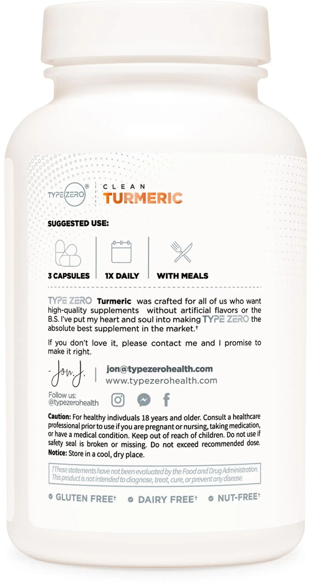 Type Zero Turmeric with Bioperine (120 Capsules) (2300mg per Serving) - GMO Free, Gluten Free, 3rd Party Tested Type Zero Au supplements