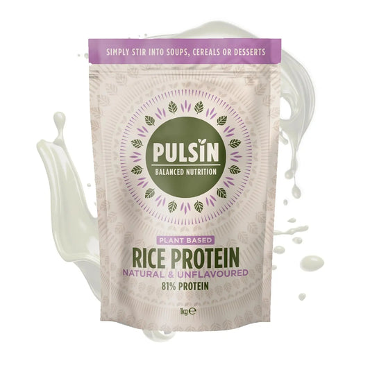 Pulsin - Natural & Unflavoured Vegan Rice Protein Powder - 1kg - 8.1g Protein, 0.4g Carbs, 43 Kcal Per Serving PulsinAU supplements