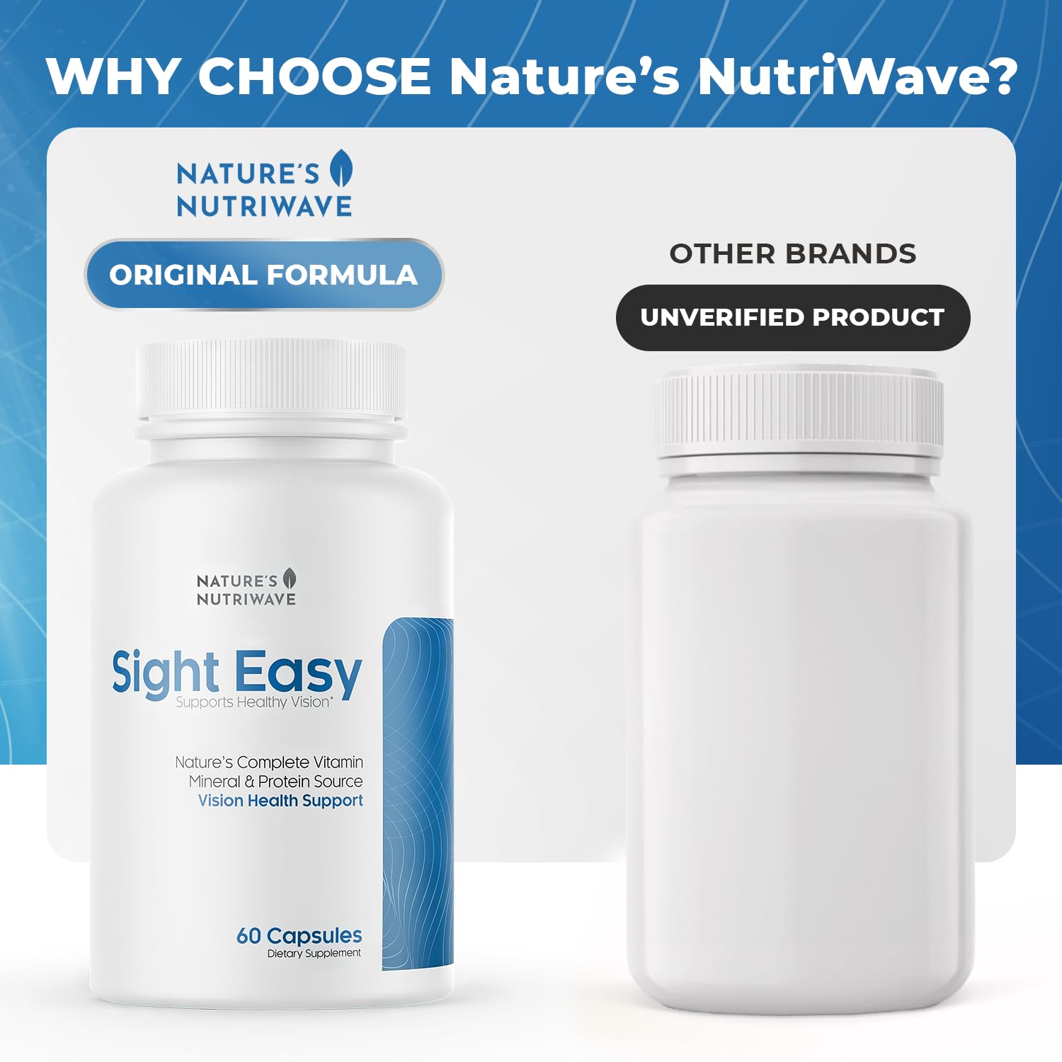SIGHT EASY - Eye Vitamins & Mineral Supplements with Lutein & Zeaxanthin, Vitamin C, Vitamin E, Zinc and Bilberry for Healthy Vision and Eye Function Support - 60 Capsules, 1 Month Supply Nature’s NutriWave Au supplements