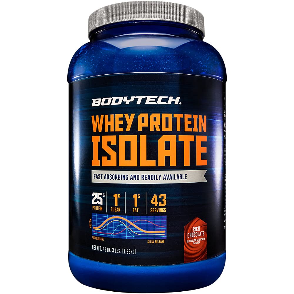 BODYTECH Whey Protein Isolate Powder - Rich Chocolate (3 lbs./43 Servings) BODYTECH Au supplements