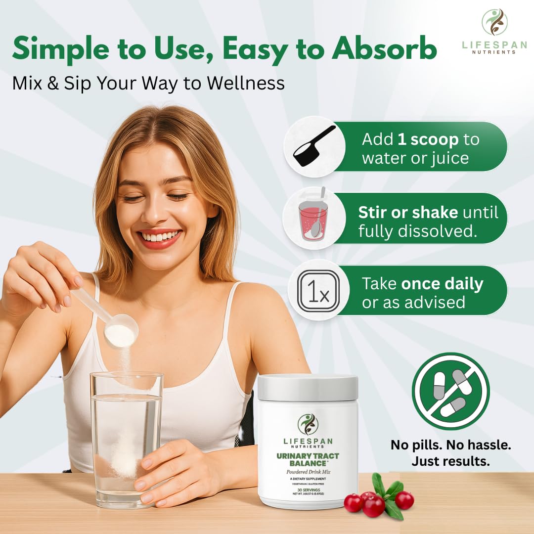 LifeSpan Nutrients D Mannose with Cranberry and Probiotics Powder Supports Urinary Tract and Bladder Health Easy Mix Drink Vegan Gluten Free 30 Servings LifeSpan Nutrients Au supplements