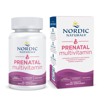 Nordic Naturals Prenatal Multivitamin for Women - Daily Vegetarian Prenatal Vitamins - 22 Essential Nutrients, Including B6, Folate, and Iron - 60 Tablets - 30 Servings Nordic Naturals Au supplements