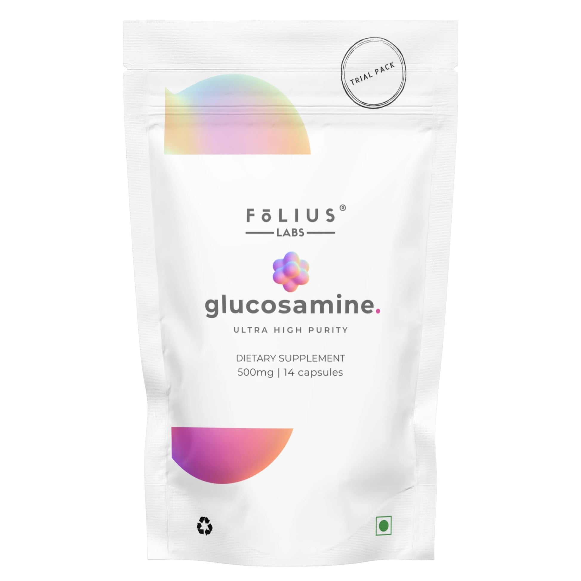 FOLIUS LABS Glucosmine Sulfate Potassium Chloride 750mg for Healthy Joints, Bones and Cartilage — Joint Support Supplement for Men and Women (Trial Pack) FOLIUS LABS Au supplements
