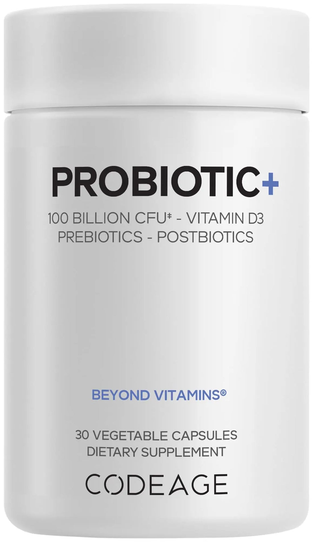 Codeage Probiotic+ 100 Billion CFU Supplement - 12-Strain Probiotic Blend, Organic Prebiotic Fiber, Postbiotics, Vitamin D3, Zinc Bisglycinate, Quercetin - for Men & Women - Non-GMO- 30 Capsules Codeage uk supplements