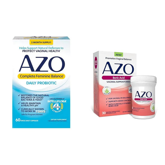 AZO Complete Feminine Balance Daily Probiotics for Women & Boric Acid Vaginal Suppositories AZOAU supplements