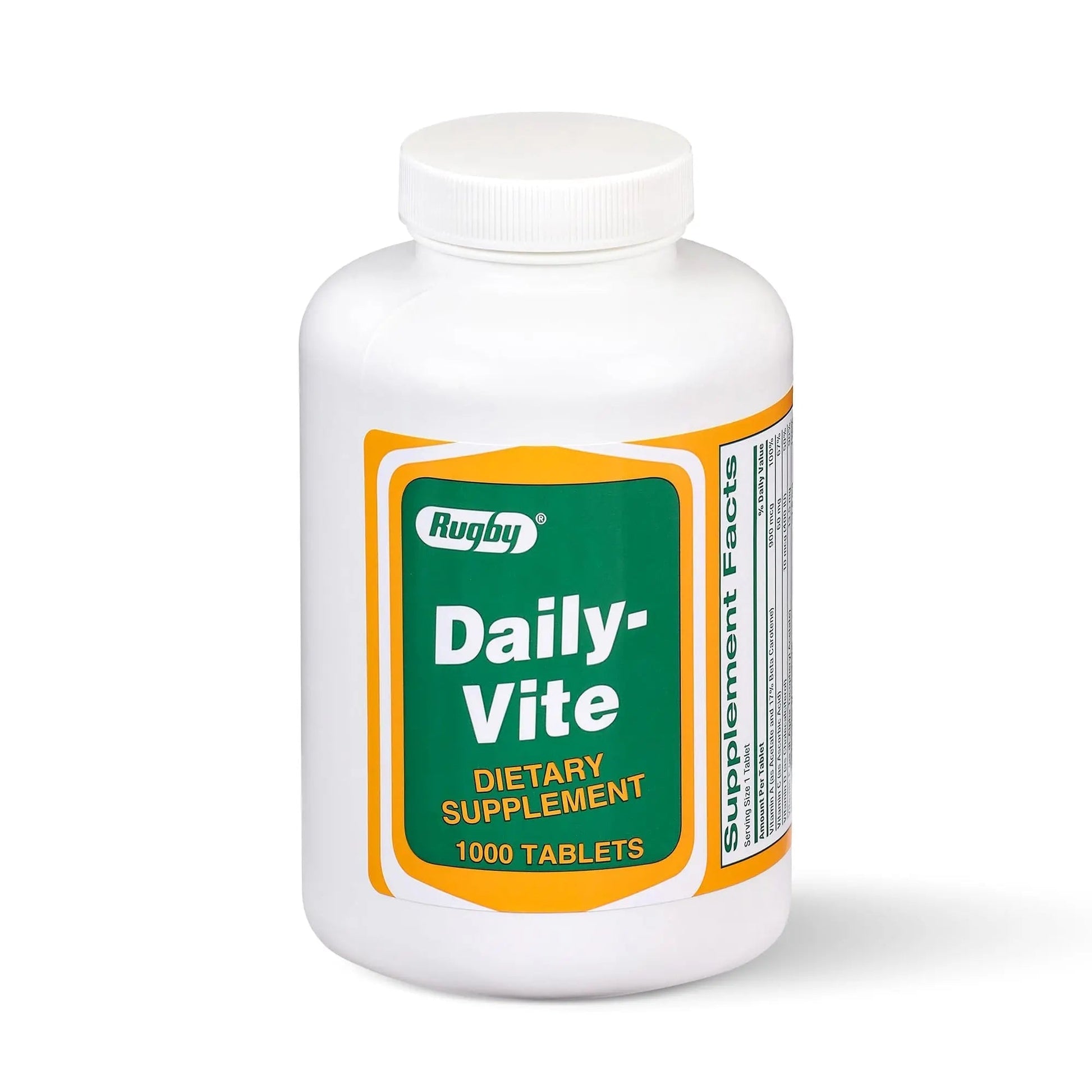 Rugby Daily-Vite Multivitamin Tablets, Gluten-Free Dietary Supplement for Adults, Supports Overall Health, No Artificial Flavors - 1000 Count (1 Pack) RUGBY LABORATORIES Au supplements