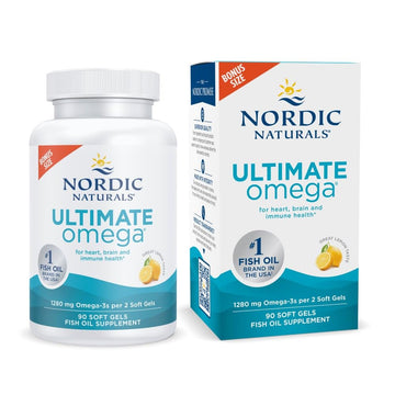 Nordic Naturals Ultimate Omega, Lemon Flavor - 90 Soft Gels - 1280 mg Omega-3 - High-Potency Omega-3 Fish Oil Supplement with EPA & DHA - Promotes Brain & Heart Health - Non-GMO - 45 Servings Nordic Naturals Au supplements