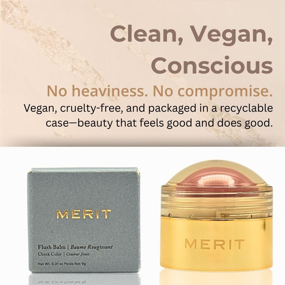 MERIT Flush Balm Cream Blush – Archival Cool Mauve | Hydrating Radiant Cheek & Lip Tint Stick with Vitamin E | Lightweight, Buildable, Vegan & Cruelty-Free Blush Merit Au supplements