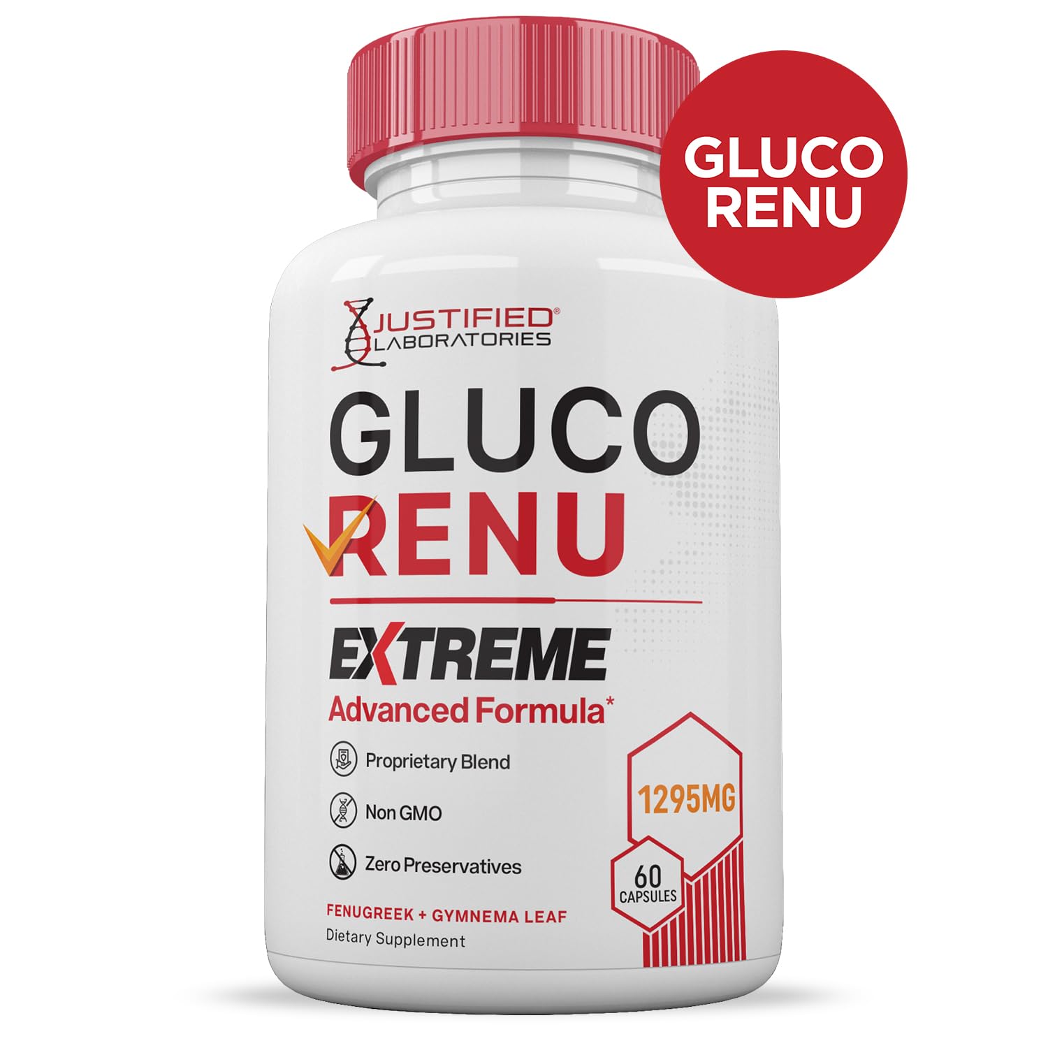 Gluco Renu Extreme 1295MG Glyco Support Pills Advacned Formula Gluo Renew Glycogen Support Formulated with Turmeric Berberine Resveratrol Garlic Bitter Melon Milk Thistle 60 Capsules Justified Laboratories Au supplements