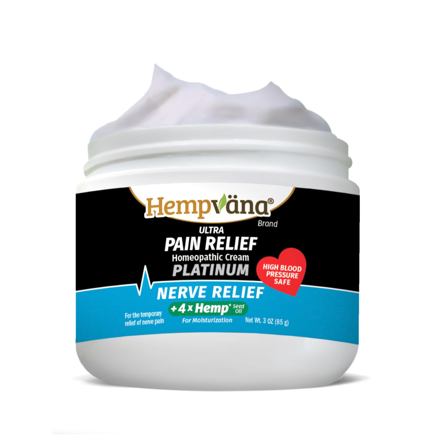 Hempvana Platinum Ultra-Strength Nerve Relief Cream w/100% Pure Hemp Seed Oil, AS-SEEN-ON-TV, Relieves Nerve Pain, Shooting Pain, Tingling, Muscle Cramps, Joint Pain, Tingling, Crawling Sensations Hempvana Au supplements