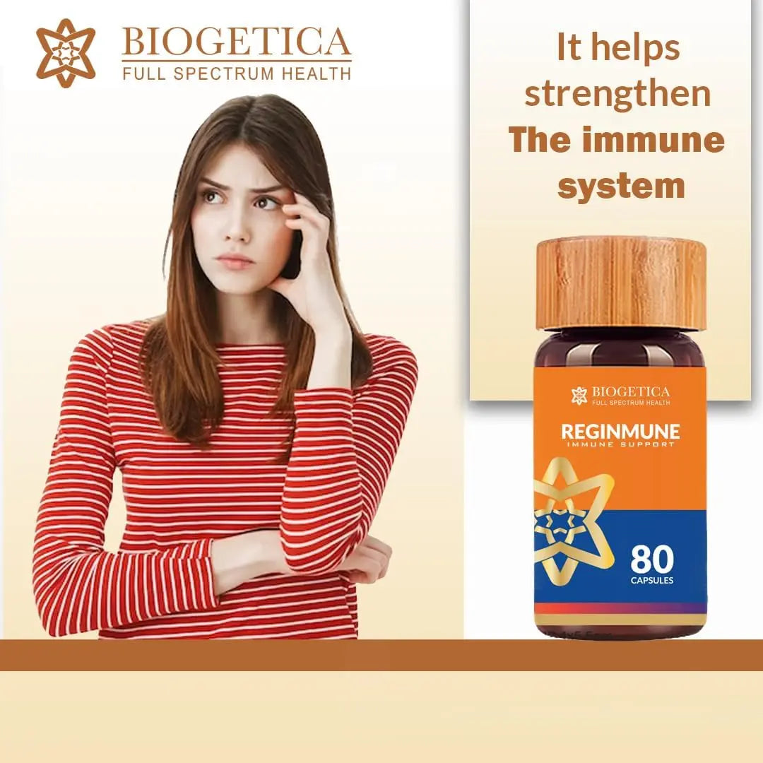 Biogetica Reginmune - Natural Immune Support Care Daily Boost Immune System Booster - 80 Capsules Biogetica Au supplements