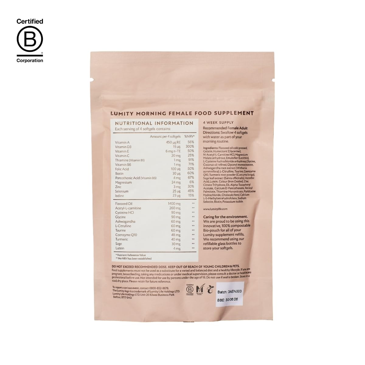 Lumity Morning & Night Female Supplement - 24-Hour Nutritional Support for Perimenopause, Energy, Sleep Quality, Hormones, Skin & Eye Health - Vitamins, Minerals, Amino Acids & Omega 3s, 4-Week Supply LUMITY Au supplements