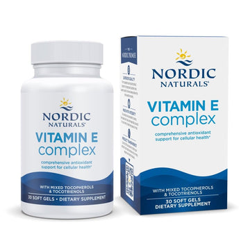 Nordic Naturals Vitamin E Complex, Unflavored - 30 Soft Gels - 6 Forms of Vitamin E for Antioxidant Support - Cellular Protection - Non-GMO - 30 Servings Nordic Naturals Au supplements