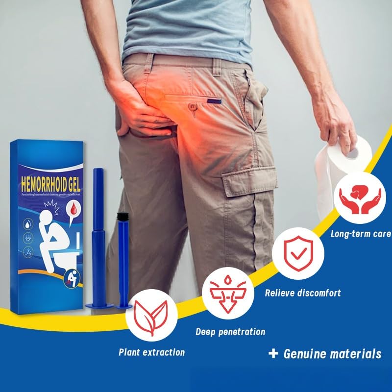 Hemorrhoid Relief Gel with 3 Disposable Applicators - Fast Soothing Cream for Itching & Swelling - Internal & External Treatment (Pack of 3) Aus Healthcare Au supplements
