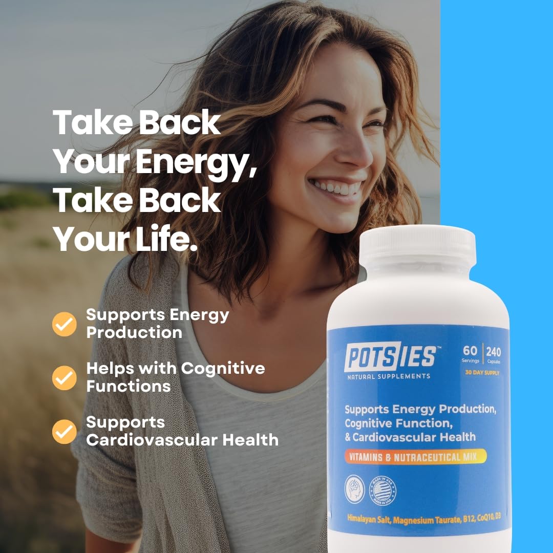 Potsies POTS Supplement Vitamin & Nutraceutical Mix Capsules for Pots Syndrome | POTS Management Essentials | 240 Capsules - 30 Day Supply Potsies Au supplements